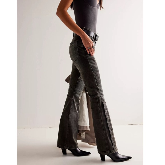 Free People We The Free Vector Moto Flare Jeans - Picture 3 of 5
